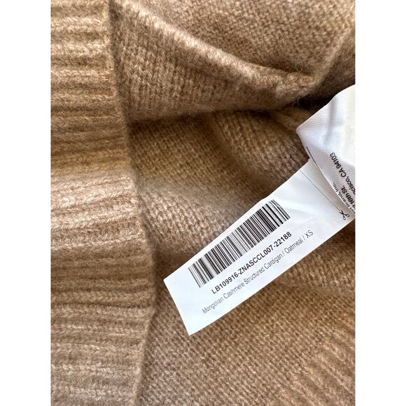 Quince Mongolian Cashmere Structured Cardigan Sweater in Oatmeal Size XS - Picture 12 of 16